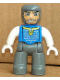 Minifig No: 47394pb084  Name: Duplo Figure Lego Ville, Male Castle, Dark Bluish Gray Legs, Blue Chest, White Arms, White Hands