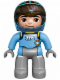 Minifig No: 47394pb198  Name: Duplo Figure Lego Ville, Miles with Helmet