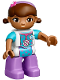 Minifig No: 47394pb223  Name: Duplo Figure Lego Ville, Female, Dottie McStuffins, Medium Lavender Legs (6145599 / 6209896)