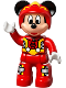 Minifig No: 47394pb232  Name: Duplo Figure Lego Ville, Mickey Mouse, Red Race Driver Jumpsuit, Helmet