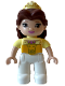 Minifig No: 47394pb327  Name: Duplo Figure Lego Ville, Disney Princess, Belle, White Legs, Bright Light Yellow Top and Tiara, Reddish Brown Hair