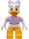Minifig No: 47394pb345  Name: Duplo Figure Lego Ville, Daisy Duck, Lavender Bow and Shirt, Silver Sparkles and Dots (6438507)
