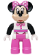 Minifig No: 47394pb383  Name: Duplo Figure Lego Ville, Minnie Mouse, White Top with Black Sleeves, Dark Pink Legs (6600689)