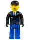 Minifig No: 4j017  Name: Police - Blue Legs, Black Jacket, Black Cap