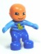 Minifig No: 85363pb002  Name: Duplo Figure Lego Ville, Baby, Blue and Medium Blue Romper with Stripes and Yellow Duck Pattern