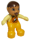 Minifig No: 85363pb003  Name: Duplo Figure Lego Ville, Baby, Bright Light Orange Overalls with Bib with Bee Pattern, Pacifier