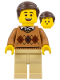 Minifig No: LLP015  Name: LEGOLAND Park Male with Dark Brown Hair, Medium Nougat Torso Argyle Sweater, Tan Legs