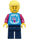 Minifig No: LLP034  Name: LEGOLAND Park Visitor - Male, Dark Azure Shirt with Slushy Cup, Dark Blue Legs, Bright Light Yellow Hair