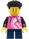 Minifig No: LLP036  Name: Child - Boy, Dark Pink Hoodie, Dark Blue Short Legs, Black Hair