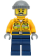 Minifig No: adp051  Name: Fisherman - Bright Light Orange Jacket, Dark Bluish Gray Knit Cap
