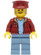 Minifig No: adp052  Name: Fishing Boat Captain - Dark Red Jacket and Hat