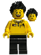 Minifig No: adp057  Name: LEGO Store Employee, Black Legs and Spiked Hair