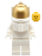 Minifig No: adp077  Name: Astronaut Mannequin - White with White Helmet, Metallic Gold Visor, Standard Head