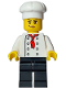 Minifig No: adp107  Name: Bistro Chef - Female, White Torso with 8 Buttons, Black Legs, White Chef Toque
