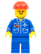 Minifig No: air008  Name: Airport - Blue, Blue Legs, Red Construction Helmet
