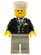 Minifig No: air014  Name: Airport - Pilot, Light Gray Legs, White Hat