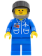Minifig No: air017  Name: Airport - Blue, Blue Legs, Dark Gray Helmet, Black Visor