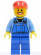 Minifig No: air031  Name: Overalls with Tools in Pocket Blue, Red Cap