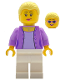 Minifig No: bdp075  Name: Lecturer - Female, Medium Lavender Jacket, White Legs