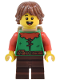 Minifig No: bdp128  Name: Forest Elf - Dark Tan Backpack, Reddish Brown Hair