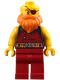 Minifig No: bdp180  Name: Medieval Seaside Market Blacksmith - Male, Dark Red Overalls with Tools, Orange Beard