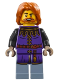 Minifig No: bdp184  Name: Medieval Seaside Market Tax Collector - Male, Dark Purple Surcoat, Sand Blue Legs, Dark Orange Hair