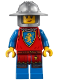 Minifig No: bdp185  Name: Medieval Seaside Market Lion Knight Archer - Female, Flat Silver Broad Brim Helmet