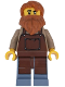 Minifig No: bdp203  Name: Wild West Train Boiler Stoker - Reddish Brown Apron, Dark Orange Beard