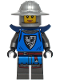 Minifig No: bdp218  Name: Black Falcon - Female, Pearl Dark Gray Detailed Legs, Flat Silver Helmet with Broad Brim, Dark Blue Shoulder Pads