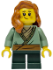 Minifig No: bdp250  Name: Mushroom Village - Female, Sand Green Tunic, Dark Green Short Legs, Dark Orange Hair