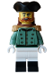 Minifig No: bdp264  Name: Imperial Soldier - Male, Sand Green Jacket Formal, White Legs with Black Boots, Reddish Brown Backpack, Black Tricorne Hat