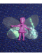 Minifig No: belvfairy04a  Name: Belville Fairy - Dark Pink with Stars Pattern (Millimy) - With Wings and Bow