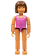 Minifig No: belvfemale03  Name: Belville Female - Dark Pink Swimsuit and Brown Hair