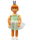 Minifig No: belvfemale04a  Name: Belville Female - Princess Flora, Light Green Sleeveless Top, White Skirt, Crown