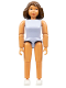 Minifig No: belvfemale15  Name: Belville Female - Light Violet Torso with lace collar, Brown Hair