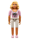 Minifig No: belvfemale17  Name: Belville Female - White Shorts, Pink Shirt, Light Yellow Hair (Princess Rosaline)