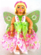 Minifig No: belvfemale28a  Name: Belville Female - Josephine, White Top with Laced Green Inset, Fairy Skirt and Wings, Headband