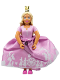 Minifig No: belvfemale39a  Name: Belville Female - Princess, Pink Top, Yellow Hair, Dark Pink Shoes, Pink Skirt, Crown