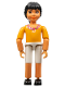 Minifig No: belvfemale57  Name: Belville Female - Medium Orange Top with Floral Garland with Butterfly and Ribbon Pattern (Rosita)