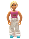 Minifig No: belvfemale65a  Name: Belville Female - Light Yellow Hair, Pink Shirt with Strawberries Pattern, Pants