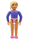Minifig No: belvfemale74  Name: Belville Female - Girl, Dark Purple Top, Magenta Shoes, Light Yellow Hair