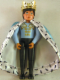 Minifig No: belvmale18a  Name: Belville Male Black Pants, Light Blue Shirt with White and Gold Fur Pattern on Shoulders, Cloak, Crown