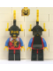 Minifig No: cas018a  Name: Dragon Knights - Knight 2, Black Legs with Red Hips, Black Dragon Helmet, Yellow Plumes, Black Plastic Cape
