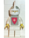 Minifig No: cas083s  Name: Classic - Yellow Castle Knight White Cavalry - with Vest Stickers