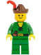 Minifig No: cas128  Name: Forestman - Pouch, Brown Hat, Red Feather