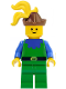Minifig No: cas136  Name: Forestman - Blue, Brown Hat, Yellow 3-Feather Plume
