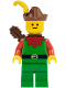 Minifig No: cas140a  Name: Forestman - Red, Brown Hat, Yellow Feather, Quiver