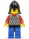 Minifig No: cas154  Name: Scale Mail - Red with Red Arms, Blue Legs with Black Hips, Black Neck-Protector
