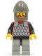 Minifig No: cas157  Name: Scale Mail - Red with Black Arms, Light Gray Legs with Black Hips, Dark Gray Chin-Guard