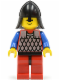 Minifig No: cas164  Name: Scale Mail - Red with Blue Arms, Red Legs with Black Hips, Black Neck-Protector